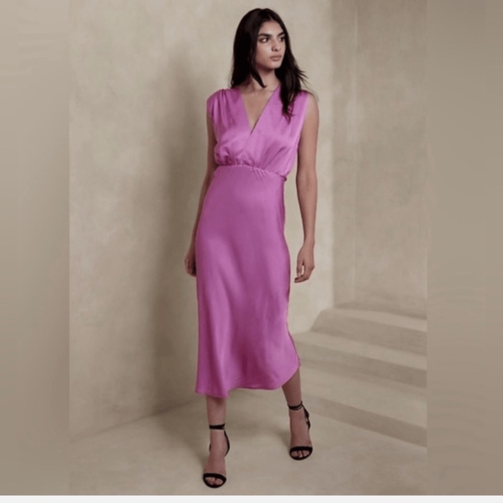 Banana Republic Pink Midi Dress